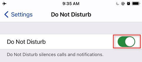 Turn off the Do Not Disturb