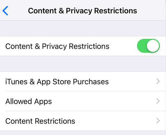 Disable restrictions on your iPhone