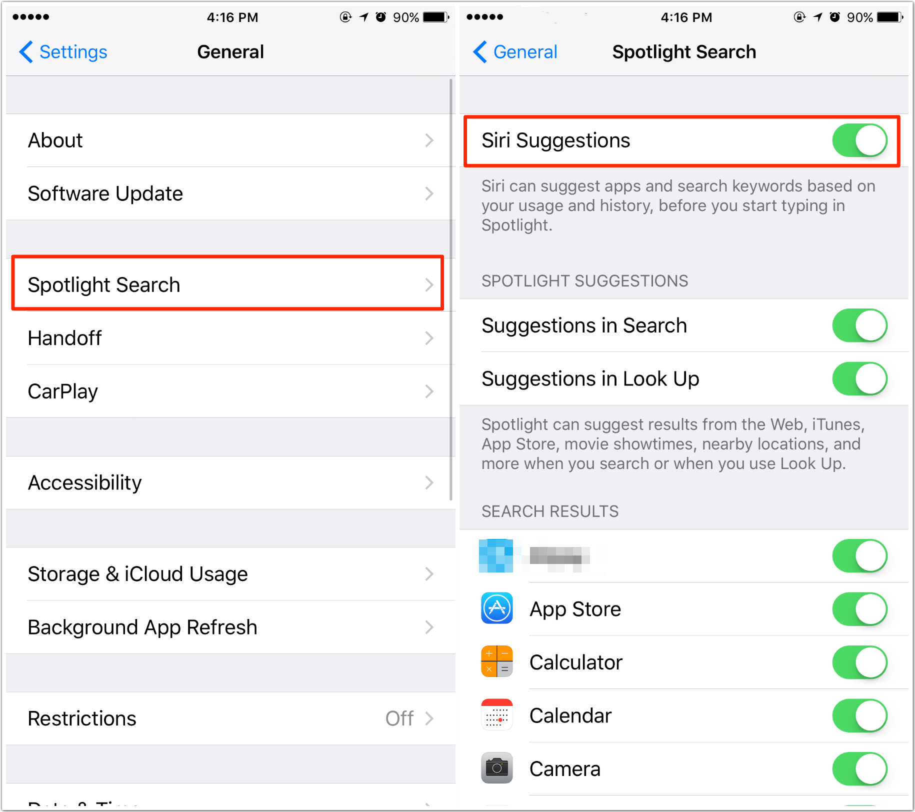 disable Siri Suggestions in Spotlight Search on iPhone and iPad