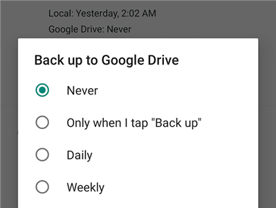 Prevent WhatsApp Backups to Google Drive