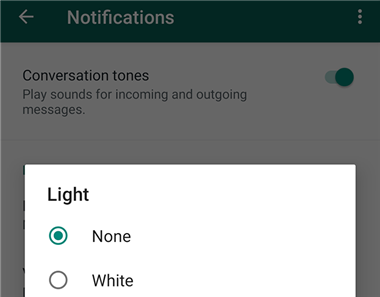 Disable WhatsApp Light Notifications