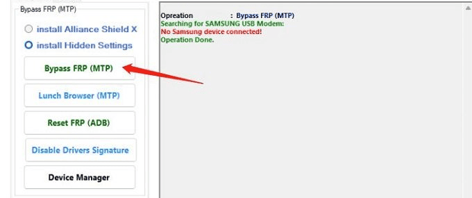 Bypass FRP in DM FRP Tool