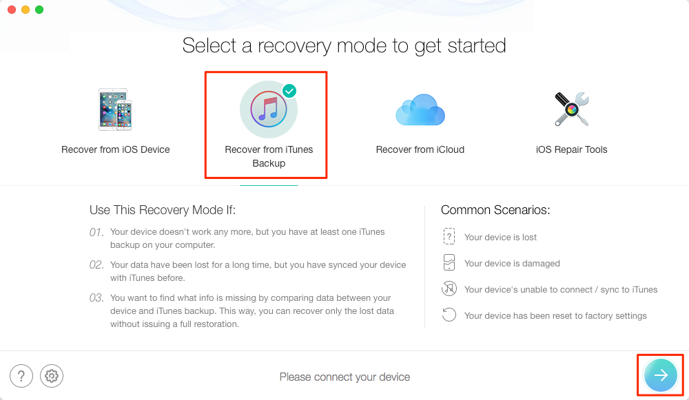 How to Extract Photos from iTunes Backup – Step 1