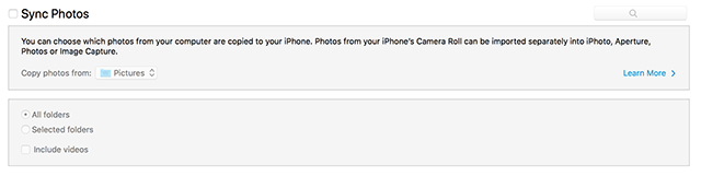 Manually Sync Photos with iPhone/iPad