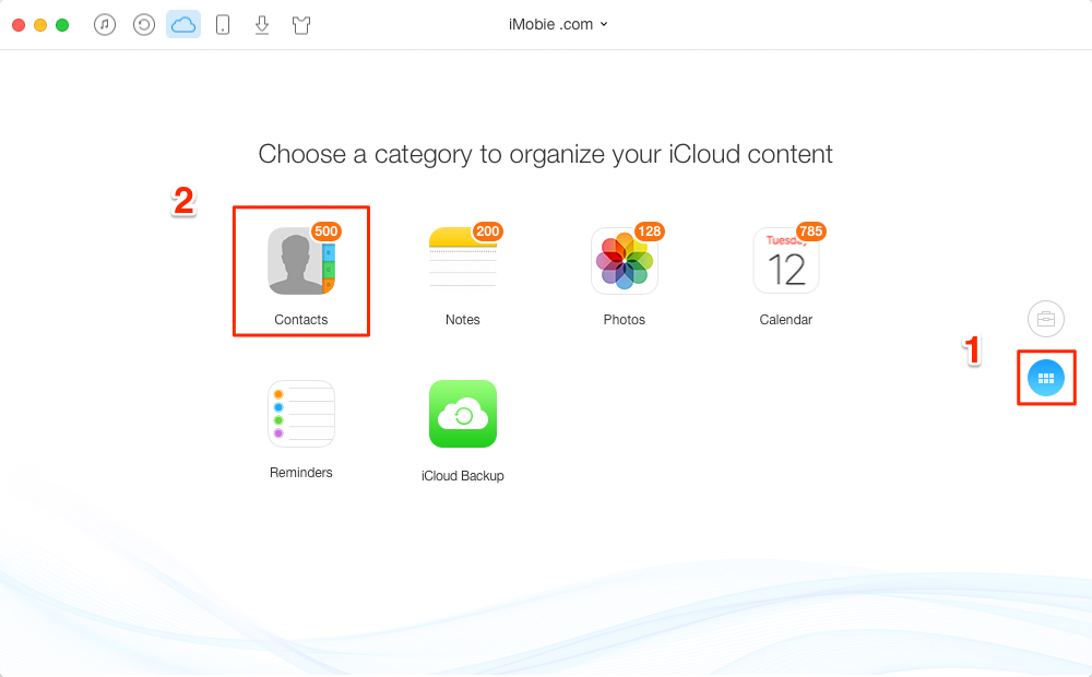 How to Download Contacts from iCloud with AnyTrans – Step 2