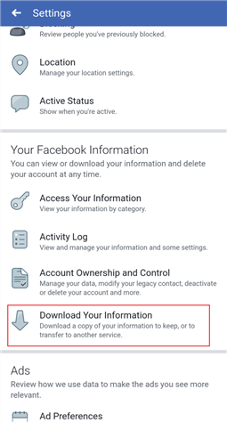 Download All Facebook Photos on iPhone/Android - Step 3