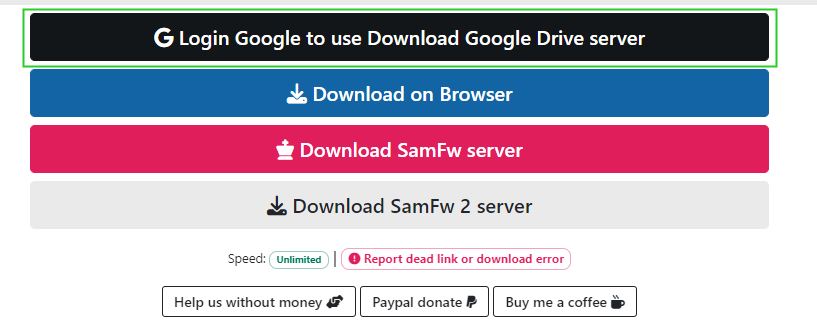 Login Google to use Download Google Driver Server