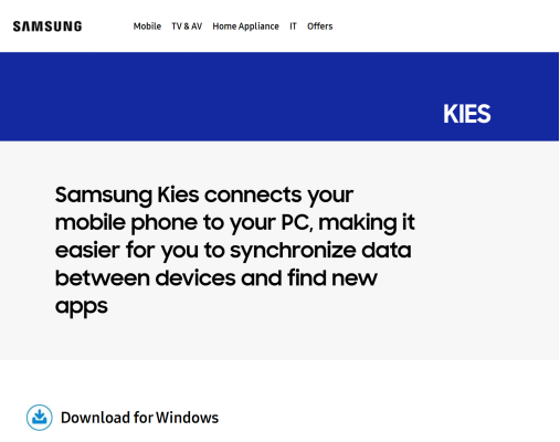 Free Download Samsung Kies on Windows 10