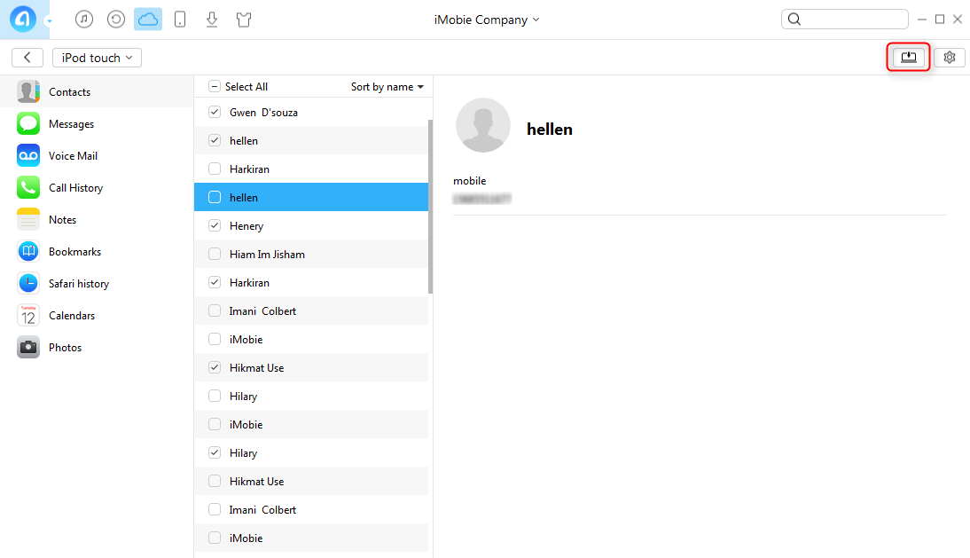 How to Get Contacts from iCloud with AnyTrans - Step 4