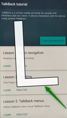 Draw an "L" shape on the screen