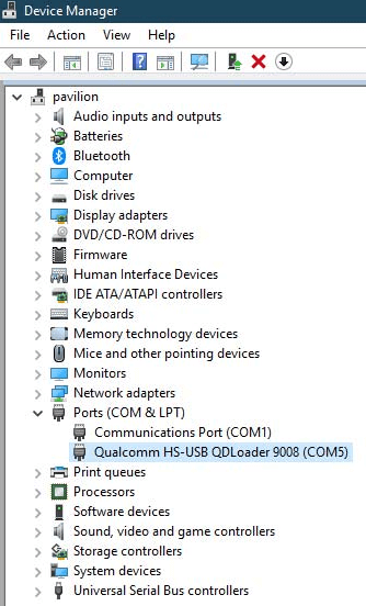 Qualcomm HS-USB QDLoader 9008