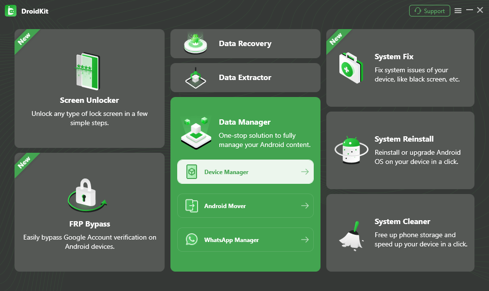 Choose the Device Manager