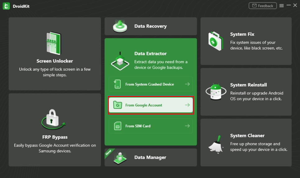 Extract Data from Google Account