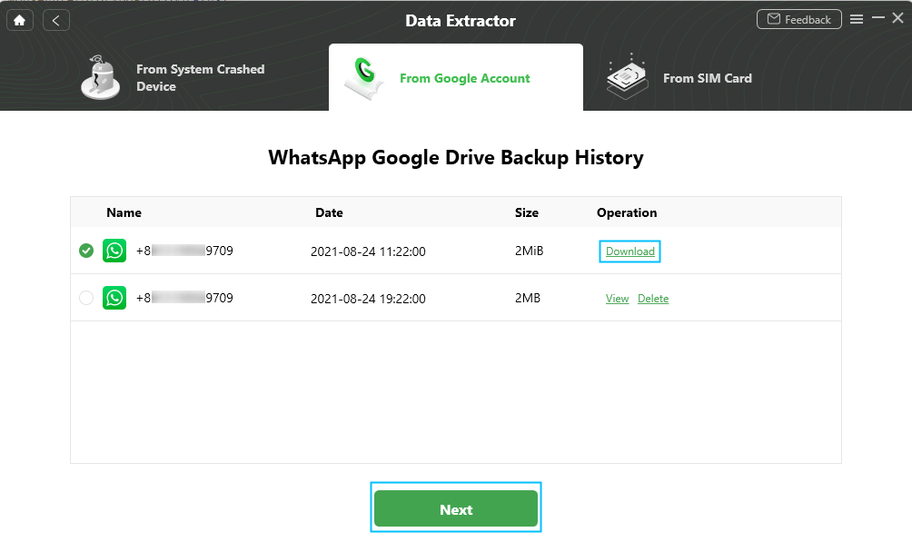 Download WhatsApp Google Backup