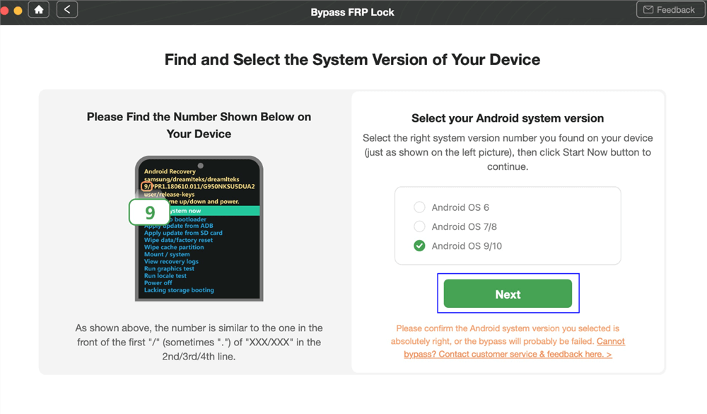 Select Android System Version