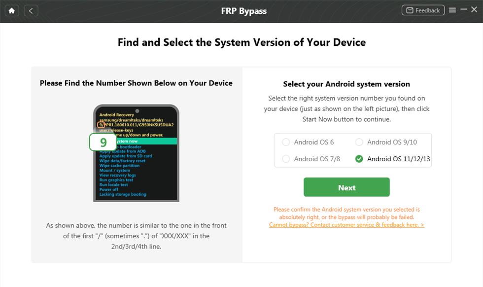 Select System Version and Click Next