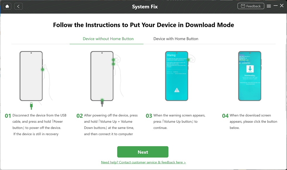 Put Samsung into Download Mode