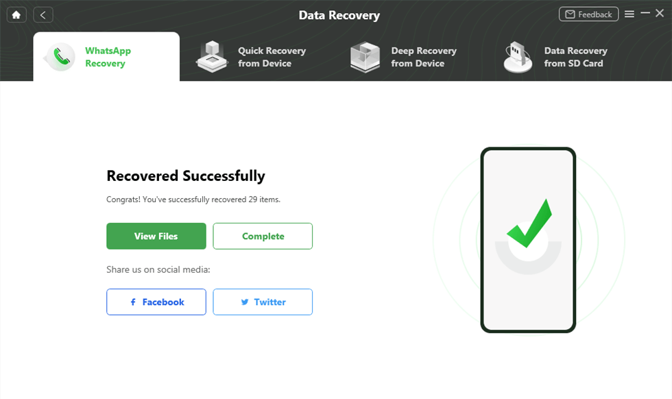 WhatsApp Recovered Successfully