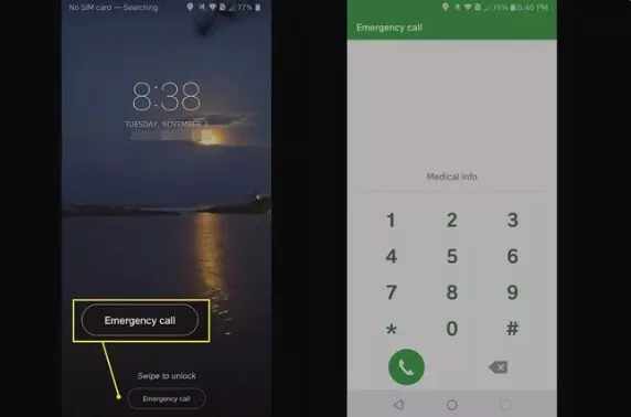 Option of Emergency Call in Huawei Device