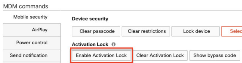 Find Enable Activation Lock Option