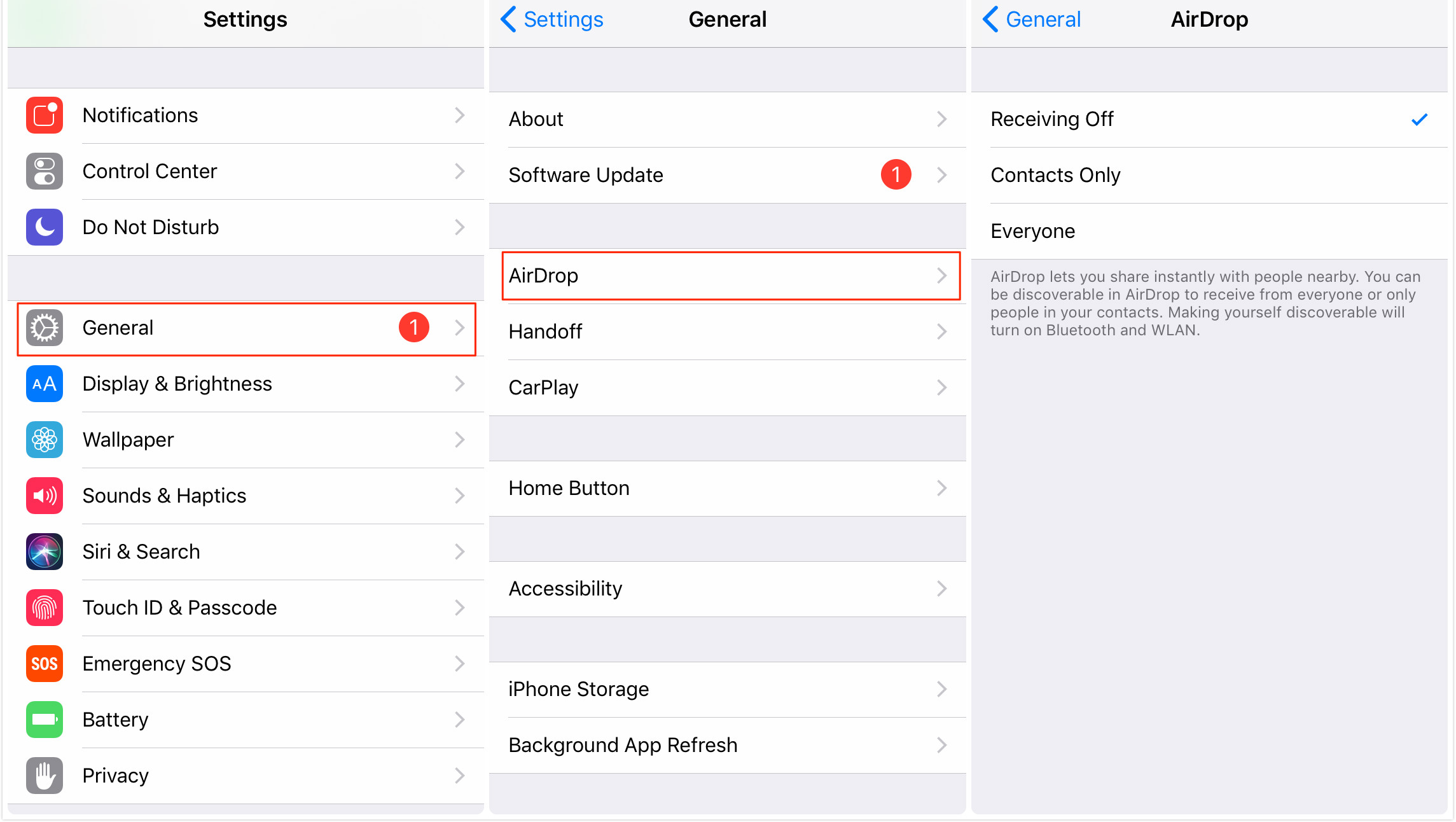How to Enable AirDrop from Settings in iOS 11