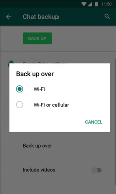 Enable Back up Using Cellular