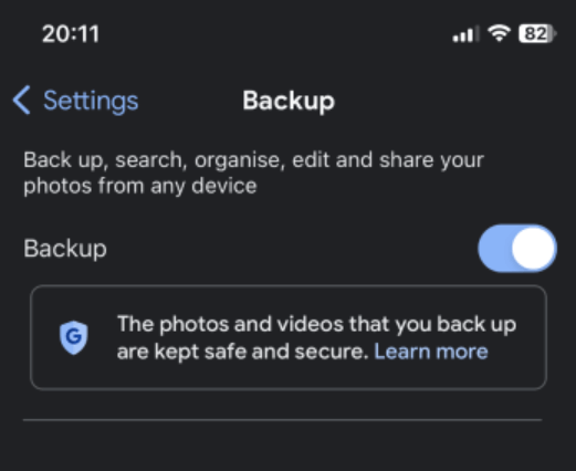 Enable Backup Option