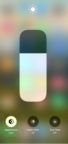 Enable Dark Mode on iPhone from Control Center
