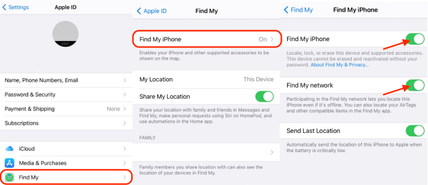 Enable “Find My Network” on iPhone