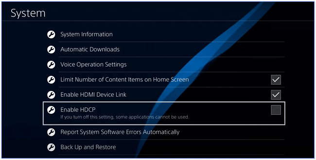 Enable HDCP