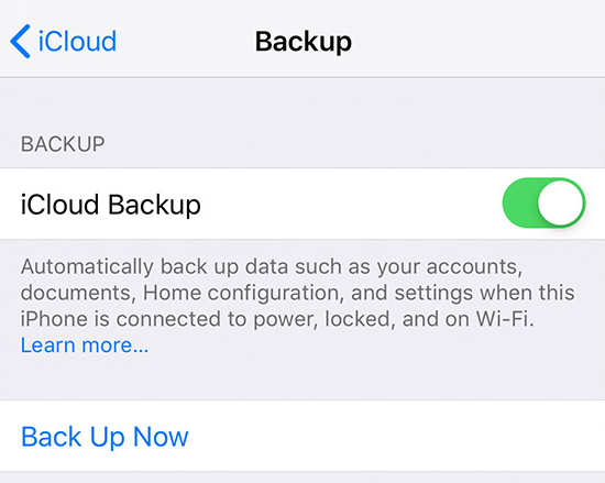 Turn on iCloud backups for your iPod