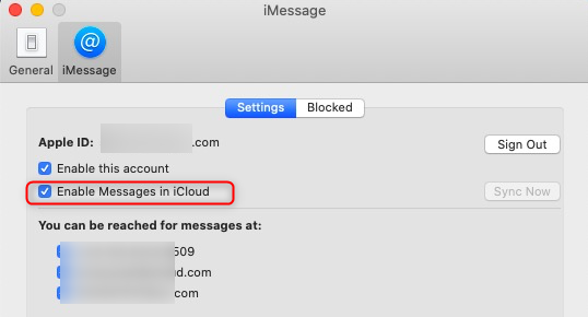 Enable iCloud Messages on Mac