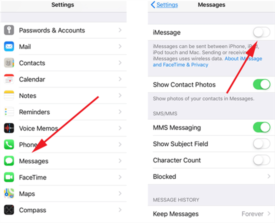 Enable iMessage on iPhone