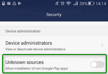 Enable "Install from Unknown Sources"