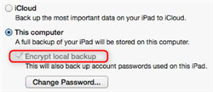 Encrypt iPhone Backup Greyed Out