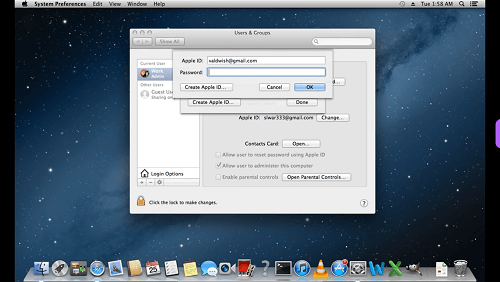 Enter Apple ID on Mac