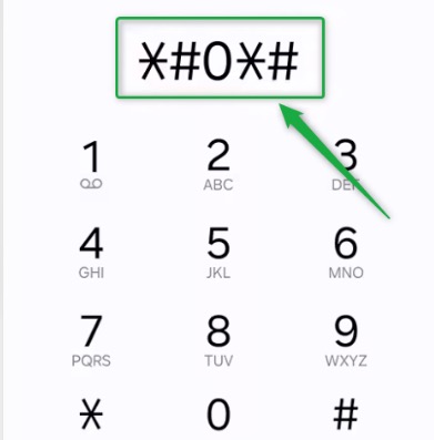 Enter Code to Access Test Mode