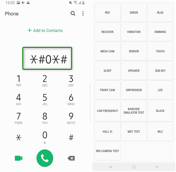 Enter Code to Access Test Mode