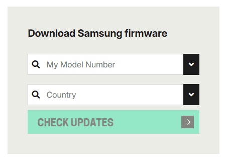 Enter Details for Firmware Download