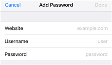 Enter New Password Details