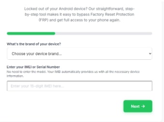 Enter the IMEI Number