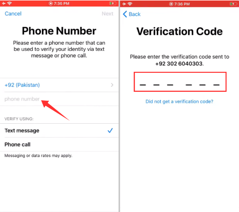 Enter the Phone Number and Verify It