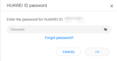 Enter Huawei ID Credentials