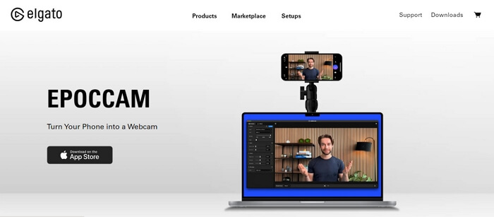 EpocCam official webpage interface