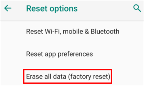 Erase All Data on Infinix