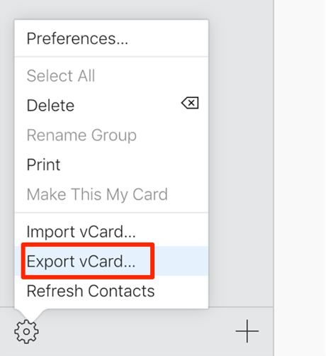 Export iCloud Contacts as A vCard File
