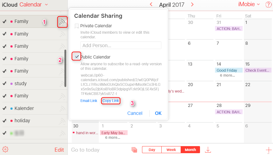 Share iCloud Calendar with Google by iCalendar File - Step 2