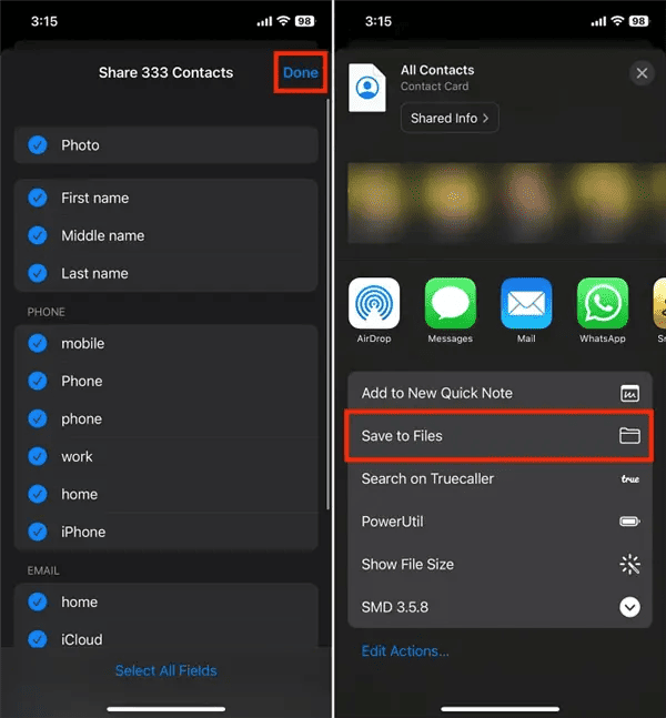 Export iPhone Contacts