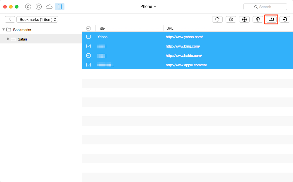 export safari bookmarks on iphone