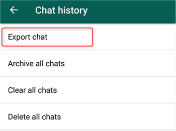 Export WhatsApp Chat from Chat History